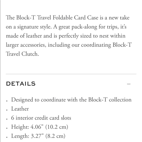 Tory Burch Block T Travel Foldable Card Case Wallet - Picture 7 of 7